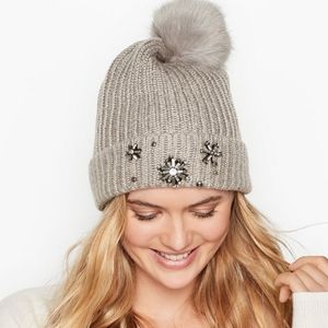 NWT Gray/Silver Beanie Victoria's Secret